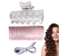 Hot Rollers Curlers - Self Adhesive Hair Rollers | Bangs Iron & Portable Curling Tools | Easily Create Flawless & Natural Hair Curls