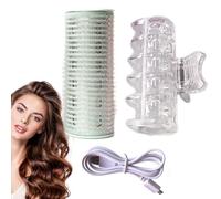 Hot Rollers Curlers - Self Adhesive Hair Rollers | Bangs Iron & Portable Curling Tools | Easily Create Flawless & Natural Hair Curls