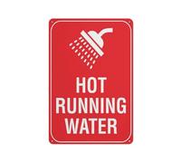 Hot Running Water Sign Sign, 8 X 12 Grade Reflective Sheeting Rust Free Aluminum, Weather Resistant, Waterproof, Easy To Mount