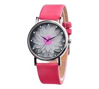 Hot Sale Brand Simple Trend Women Watches Elegant Lotus Print Rhinestone Watch Leather Strap Ladies Quartz Wristwatches Clock