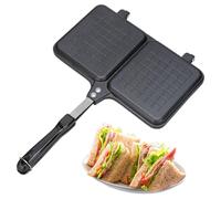 Hot Sandwich Maker, Double Panel Non-Stick Grill Pan, Portable Stove Bread Toaster with Long Handle, Cheese Press Frying Pan for Camping, Breakfast, Outdoor Cooking, Home, Kitchen, Travel, Meal Prep