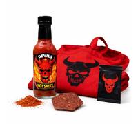 Hot Sauce BBQ Gift Set - Carolina Reaper Chilli Kit with Spicy Chips, BBQ Seasoning & Cooking Apron - BBQ Gifts for Men, Dad, Foodies, Grill Lovers