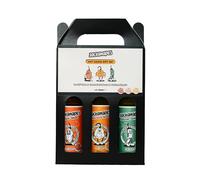 Hot Sauce Gift Pack by Jackanapes - 3 x 150ml Bottle Vegan Chilli Sauce Gift Set - Mild Mexican, Hot Sweet Scotch Bonnet and Very Hot Smokin’ Ghost - Made in the UK