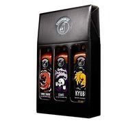 Hot sauce gift set, Chipotle, Serrano, Ghost, Habanero & Komodo Dragon Peppers (3 x 220ml Chilli sauces - Range in heat)