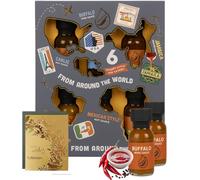 Hot Sauce Gift Set - Hot Sauces from Around the World - Gourmet Hot Sauce with Cayenne Pepper, Mexican Style, Garlic, Sriracha - Chilli Gifts, Cooking Gifts & Christmas Gifts for a man, dads presents