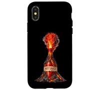Hot Sauce Lava Fire Fiery Volcano Eruption BBQ Wings Lovers Case for iPhone X/XS