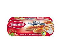 Hot sauce mackerel fillets 169g tomato sauce and basil - ( Unit Price ) - Saupiquet filets maquereaux sauce tomate et basilic 169g