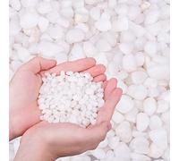 HOT SEAL 1.9 LB White Aquarium Gravel Pebbles 3/8", Natural Decorative Aquarium Substrate Small River Rocks, Mini Pebbles Stone for Fish Tank, Aquatic Plant Bonsai, Hydrophyte