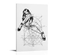 Hot Sexy Girl Black And White Line Drawing - Geometric Mathematical Formula Beauty Hands And Feet Tied Abstract Line Art Poster Poster Vintage Art, Wall Canvas, Decoration Aesthetic, Living Room, Kids