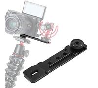 Hot Shoe Extension Mount Bracket Tripod Dual Mount Flash Extension Bar with 1/4" Thread Holes for A6400 A6300 for M6 M50 Mirrorless Camera