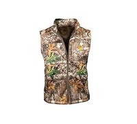 HOT SHOT Men's Camo Softshell Vest, Midweight Waterproof Fleece-Lined Outdoor Vest for Hunting, Fishing, Hiking, Camping, Realtree Edge, L