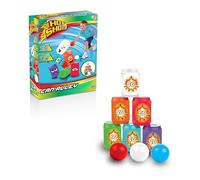 Hot Shots Can Alley Game - Knock-Down Target Game for Kids | 6 Numbered Plastic Cans + 3 Soft Balls | Fun Indoor & Outdoor Game | Develops Coordination & Motor Skills | Ages 3+