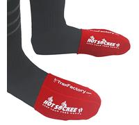 Hot Sockee - Neoprene Toe Warmers - Worn Inside Shoes or Boots - 3 Sizes - Cycling, Hiking, Winter Sports, Camping, Work & Construction Boots, Red, Small-Medium