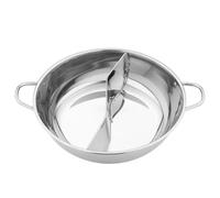 Hot Soup Pot with Divider, Stainless Steel Stock Pot, Stainless Steel Hot Pot with Divider Shabu Shabu Pot, Hot Pot with Divider for Induction Cooker, Mandarin Duck Pot for Home Party
