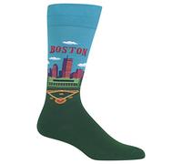 Hot Sox Mens Boston Crew Socks, Mens Shoe Size 6-12.5, Turquoise