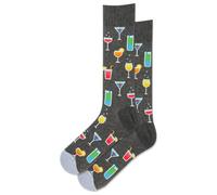 Hot Sox Men's Fun Drinks Crew Socks-1 Pair Pack-Happy Hour Cool & Funny Novelty Gifts, Summer Cocktails (Charcoal Heather), 4.5-12 UK