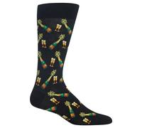 Hot Sox Men's Fun Cocktail Drinks Crew Socks-1 Pair Pack-Happy Hour Cool & Funny Novelty Gifts Casual, Champagne Bottles (Black), Medium