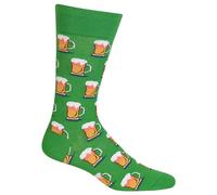 Hot Sox Men's Fun Cocktail Drinks Crew Socks-1 Pair Pack-Happy Hour Cool & Funny Novelty Gifts Dress, Beer (Kelly), Shoe Size: 6-12