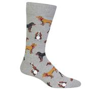 Hot Sox Men's Fun Crew Socks-1 Pair Pack-Cool & Funny Pets Novelty Fashion Gifts Casual, Multi Dogs (Sweatshirt Gray Heather), 4.5-12 UK