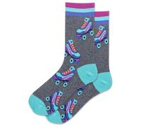 Hot Sox Womens ClassicHot Sox Women's Graffiti Hearts Crew Sock 1 Pair Pack, Denim Heather, 9-11