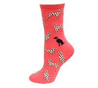 Hot Sox Womens Dalmatians Crew Socks - purple - Shoe Size: 2-8 UK