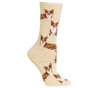 Hot Sox Women's Fun Dog Lovers Crew Socks-1 Pair Pack-Cool & Cute Wordplay Novelty Fashion Gifts Casual, Corgi (Natural Melange), 3.5-9 UK