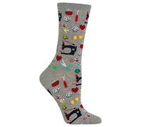 Hot Sox Women's Fun Occupation & Mom Crew Socks-1 Pair Pack-Cute & Funny Mother's Day Novelty Gifts Casual, Sewing Supplies (Sweatshirt Gray Heather), 3.5-9 UK