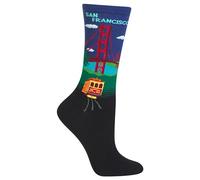 Hot Sox Women's Fun USA Travel & Cities Crew Socks-1 Pair Pack-Cool & Artistic Gifts, Golden Gate Bridge (Dark Blue), 3.5-9 UK