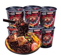 Hot & Spicy Ghost Pepper Noodles Spicy Hot Ramen Instant Noodles Dry mixed noodles Super spicy Packaging black noodle (6 pack)