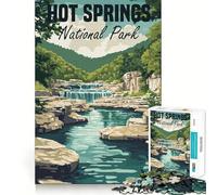 Hot Springs National Park Poster Jigsaw for Teenagers1000 Pieces Focus Skill Smooth Cut Fun Hobby (38x52cm)