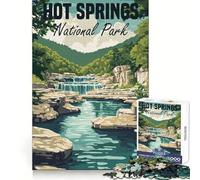 Hot Springs National Park Poster Jigsaw Puzzles 1000 Pieces for Adults Stress Free Home Play Enjoyable Challenge Furniture Decor (38x26cm)