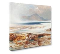 Hot Springs Of The Yellowstone by Thomas Moran Classic Painting Canvas Wall Art Print Ready to Hang, Framed Picture for Living Room Bedroom Home Office Décor, 20x20 Inch (50x50 cm)