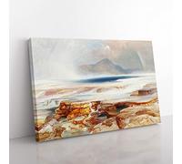 Hot Springs Of The Yellowstone By Thomas Moran Classic Painting Canvas Wall Art Print Ready to Hang, Framed Picture for Living Room Bedroom Home Office Décor, 76x50 cm (30x20 Inch)