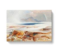 Hot Springs Of The Yellowstone By Thomas Moran Classic Painting Canvas Wall Art Print Ready to Hang, Framed Picture for Living Room Bedroom Home Office Décor, 50x35 cm (20x14 Inch)