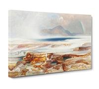 Hot Springs Of The Yellowstone By Thomas Moran Classic Painting Canvas Wall Art Print Ready to Hang, Framed Picture for Living Room Bedroom Home Office Décor, 30x20 Inch (76x50 cm)