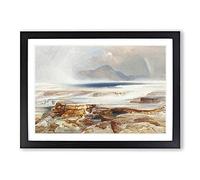 Hot Springs of The Yellowstone by Thomas Moran Framed Print | A2 Black Framed Wall Art | Ready to Hang | Modern Nature Picture | Living Room Bedroom Lounge Office