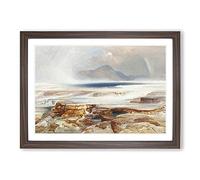 Hot Springs of The Yellowstone by Thomas Moran Framed Print | A2 Walnut Framed Wall Art | Ready to Hang | Modern Nature Picture | Living Room Bedroom Lounge Office