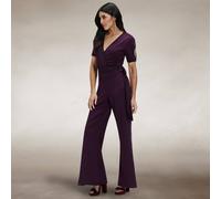 Hot Squash Contrast Piping Detail Jumpsuit In Purple Purple 14
