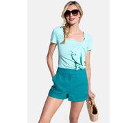 Hot Squash Linen Tailored Shorts With Pocket In Mint Mint 14