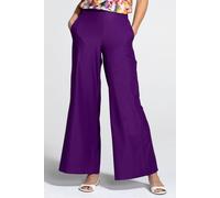 Hot Squash Women's Luxe-Lounge Wideleg Crepe Trouser in Purple | Size: 8 Hot Squash Purple 8