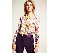 Hot Squash Tie Neck Crepe Blouse In Purple Purple M