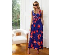 Hot Squash Women's Empire Line Maxi Dress in Blue | Size: 16 Hot Squash Blue 16