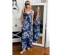 Empire Line Maxi Dress Hot Squash Light Blue 18