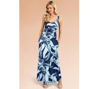 Hot Squash Women's Empire Waist Maxi Dress in Navy | Size: 8