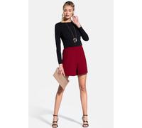 Hot Squash Women's Luxe Crepe Shorts in Burgundy | Size: 18