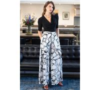 Hot Squash Women's Palazzo Pants with Side Frill in White | Size: 12 Hot Squash White 12