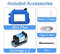 Hot Stamping Machine 12.7mm Nozzle Mini Handheld Inkjet Printer QR Barcode Batch Date Number Expiry Date Coding Machine Portable(Include 2 Cartridges)