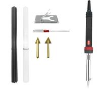 Hot Staples Welder Tool 60W Car Bumper Repair Type Electric Soldering Iron, Home Leather Ironing Tools Welding Rod/Wire Mesh(Set 2)