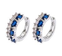 Hot Star Earrings Colorful Zircon Earrings Zircon Women's Earrings All Earrings Filled Hoops (Blue, One Size)