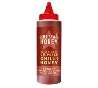 Hot Star Honey Chipotle Chilli Honey Sauce - Honey with smoky Chipotle chilli and roasted peppers - Drizzle on Crackers, Cheese, Pizza, Burgers and more - 325g - Made in UK